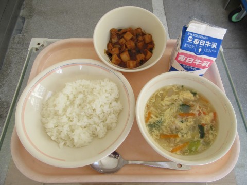 本日の給食（３月２０日）マーボー豆腐